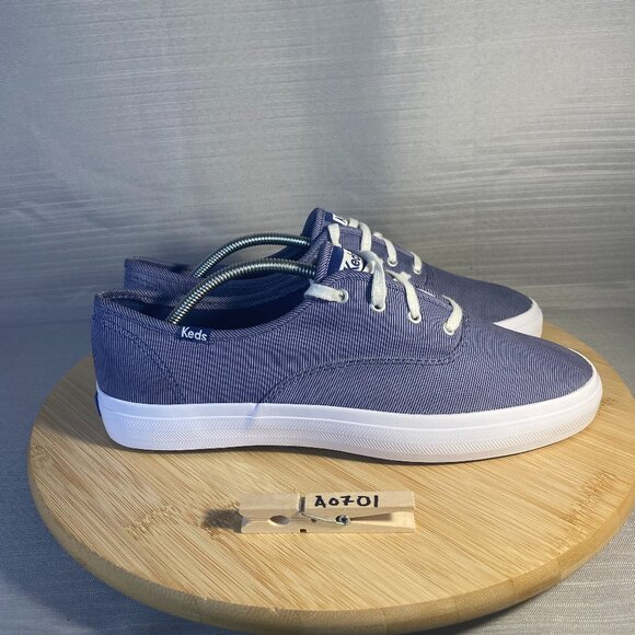Keds Shoes Womens Size 9 US Blue Stripes Sneakers Shoes Lace Up Casual A0701 - Picture 1 of 7